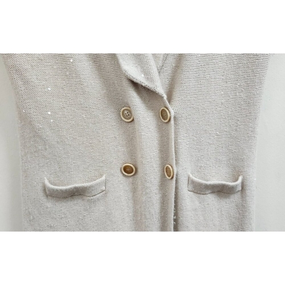 Brunello Cucinelli Cashmere Sleeveless Shawl Cardigan Speckled Knit Vest Double - Picture 7 of 16